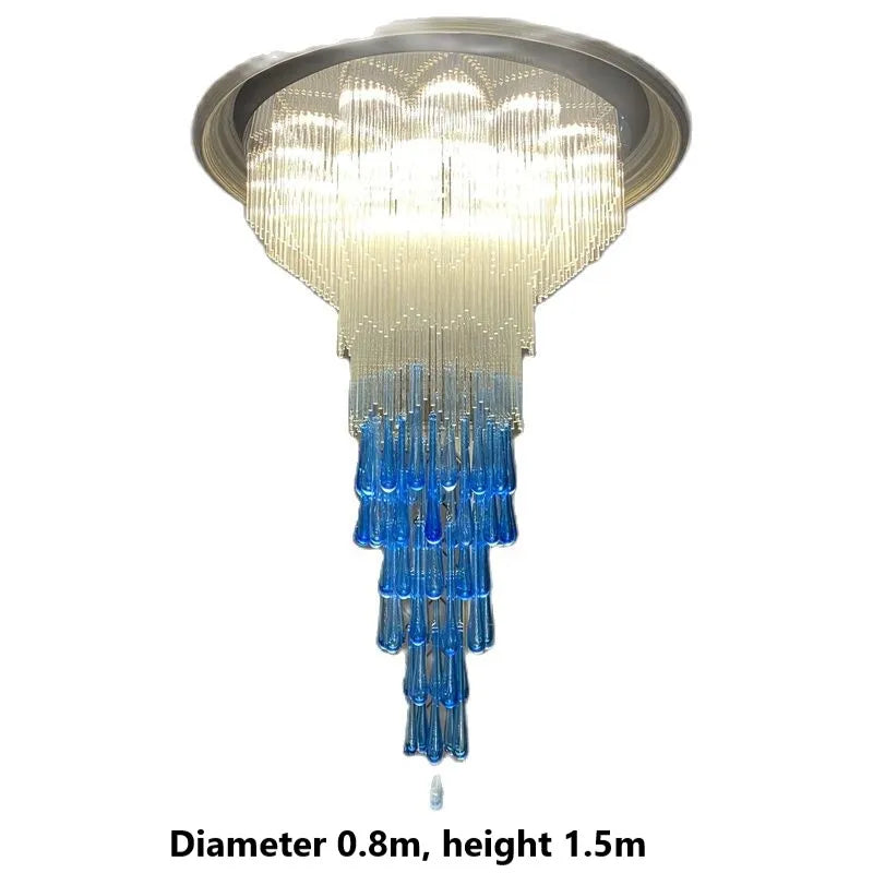 2022 new duplex building large chandelier luxury atmosphere rotating staircase creative lamp ceiling villa hollow chandelier