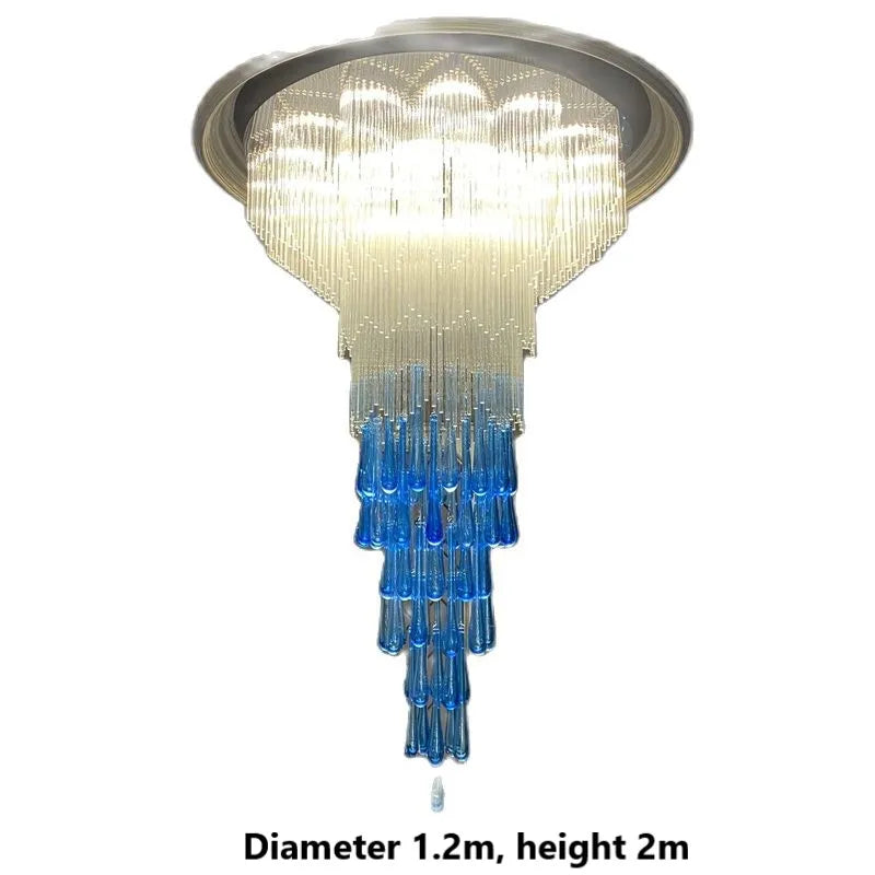 2022 new duplex building large chandelier luxury atmosphere rotating staircase creative lamp ceiling villa hollow chandelier