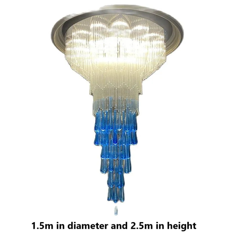 2022 new duplex building large chandelier luxury atmosphere rotating staircase creative lamp ceiling villa hollow chandelier