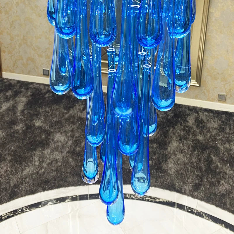 2022 new duplex building large chandelier luxury atmosphere rotating staircase creative lamp ceiling villa hollow chandelier