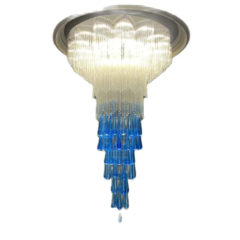 2022 new duplex building large chandelier luxury atmosphere rotating staircase creative lamp ceiling villa hollow chandelier