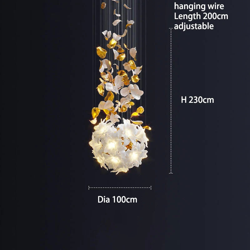 2023 Crystal Flower Chandelier Ceiling Chandelier Luxury Pendant Light for Bedroom Living Room Villa Home Decor Hanging Lighting