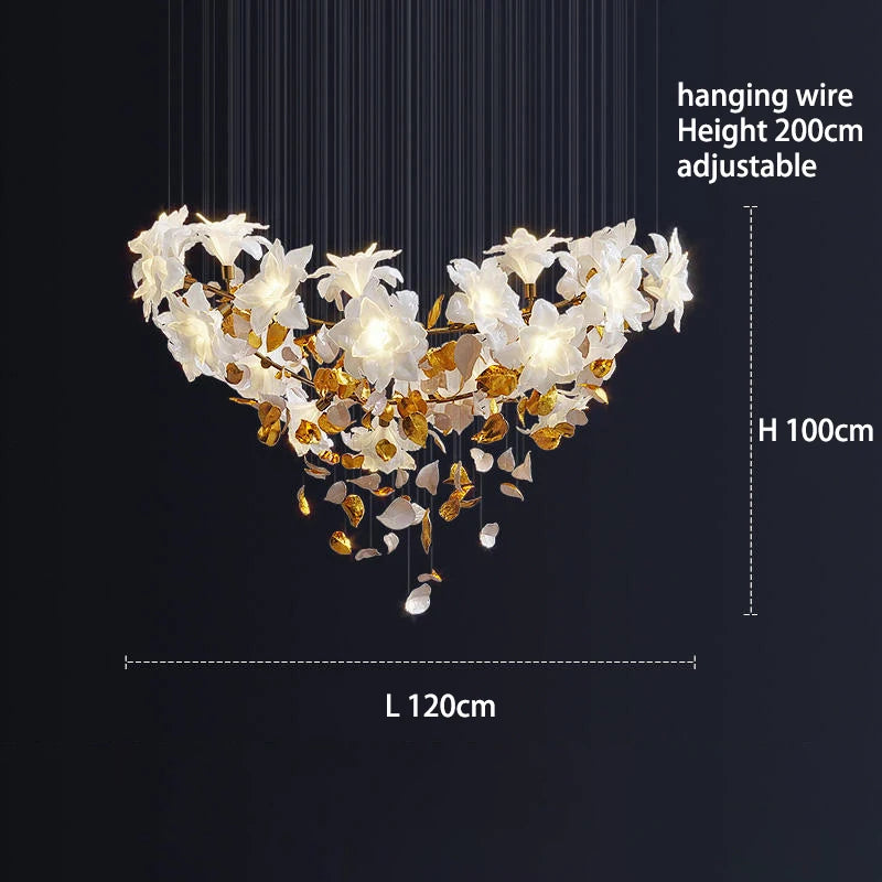 2023 Crystal Flower Chandelier Ceiling Chandelier Luxury Pendant Light for Bedroom Living Room Villa Home Decor Hanging Lighting