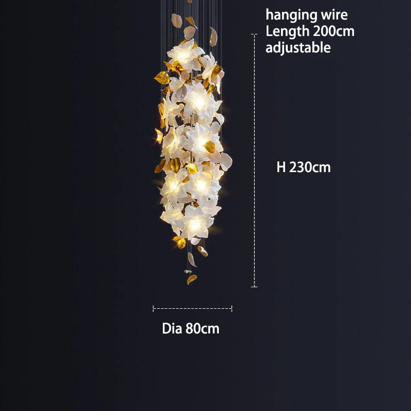 2023 Crystal Flower Chandelier Ceiling Chandelier Luxury Pendant Light for Bedroom Living Room Villa Home Decor Hanging Lighting