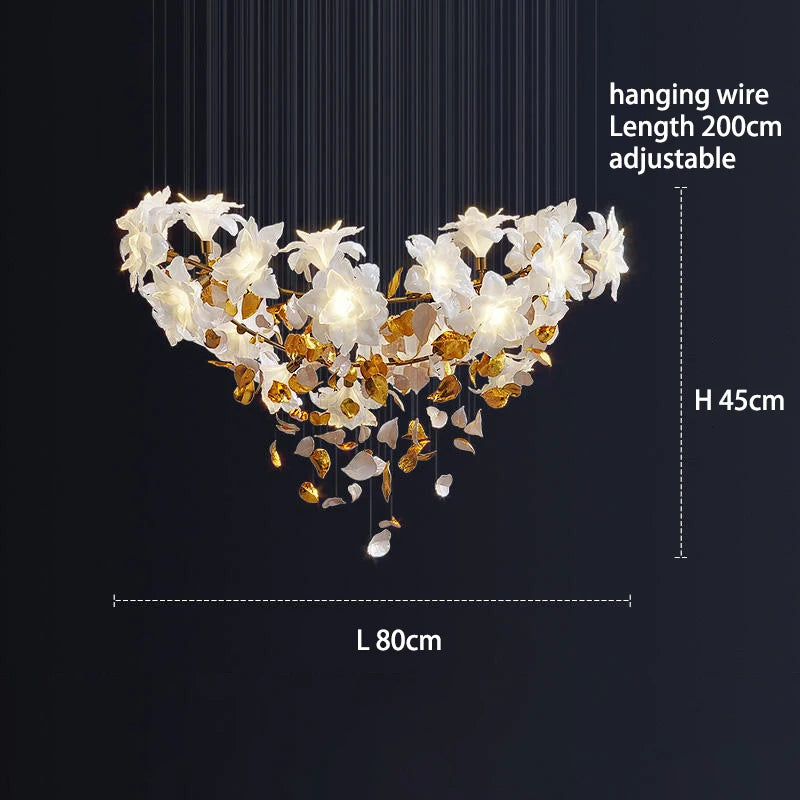 2023 Crystal Flower Chandelier Ceiling Chandelier Luxury Pendant Light for Bedroom Living Room Villa Home Decor Hanging Lighting