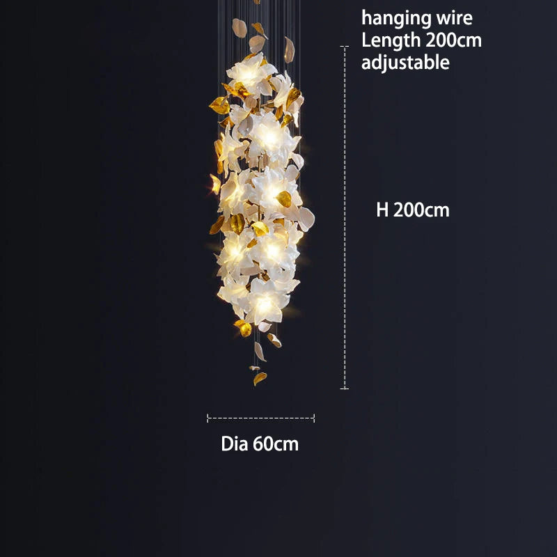 2023 Crystal Flower Chandelier Ceiling Chandelier Luxury Pendant Light for Bedroom Living Room Villa Home Decor Hanging Lighting
