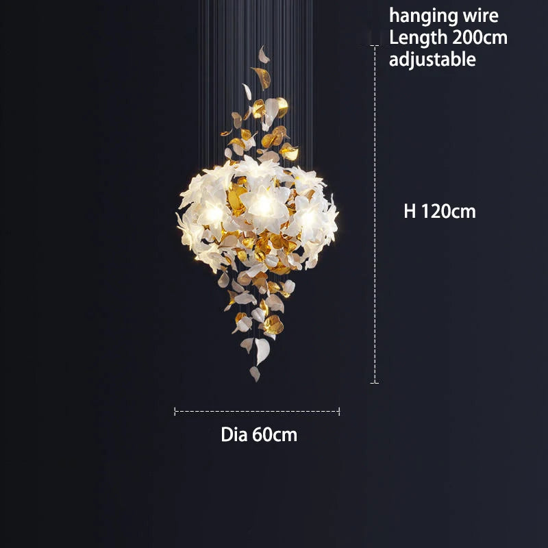 2023 Crystal Flower Chandelier Ceiling Chandelier Luxury Pendant Light for Bedroom Living Room Villa Home Decor Hanging Lighting