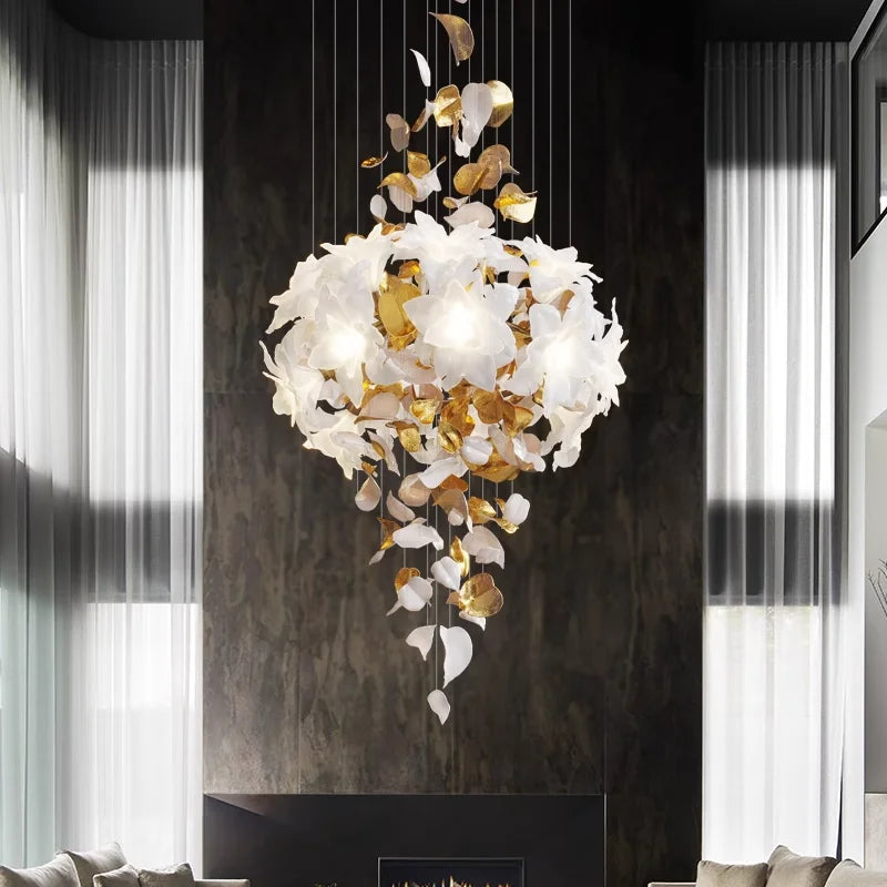 2023 Crystal Flower Chandelier Ceiling Chandelier Luxury Pendant Light for Bedroom Living Room Villa Home Decor Hanging Lighting