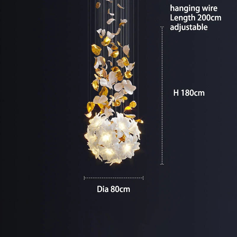 2023 Crystal Flower Chandelier Ceiling Chandelier Luxury Pendant Light for Bedroom Living Room Villa Home Decor Hanging Lighting