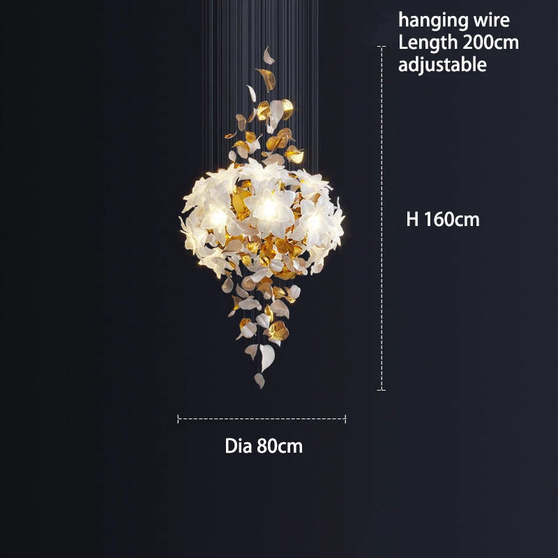 2023 Crystal Flower Chandelier Ceiling Chandelier Luxury Pendant Light for Bedroom Living Room Villa Home Decor Hanging Lighting