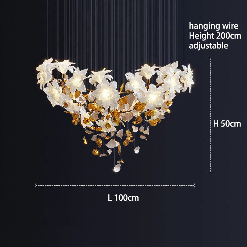 2023 Crystal Flower Chandelier Ceiling Chandelier Luxury Pendant Light for Bedroom Living Room Villa Home Decor Hanging Lighting