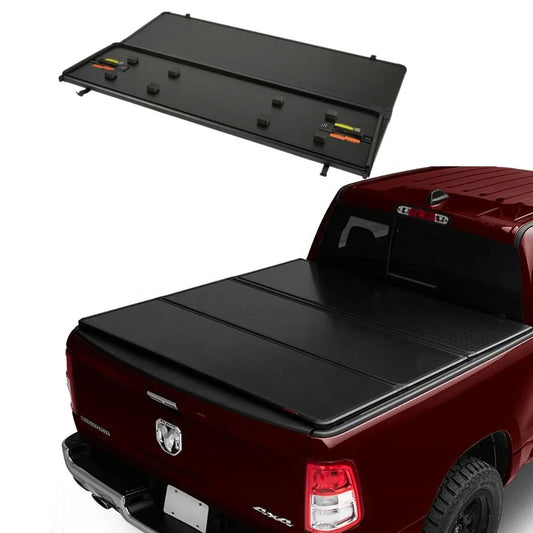 2023 High Quality truck tonneau cover Hard Tri Fold for Ram Silverado F150 Sierra Tundra Tacoma