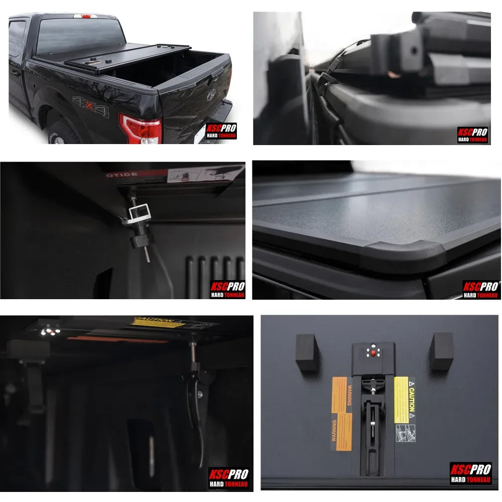 2023 High Quality truck tonneau cover Hard Tri Fold for Ram Silverado F150 Sierra Tundra Tacoma
