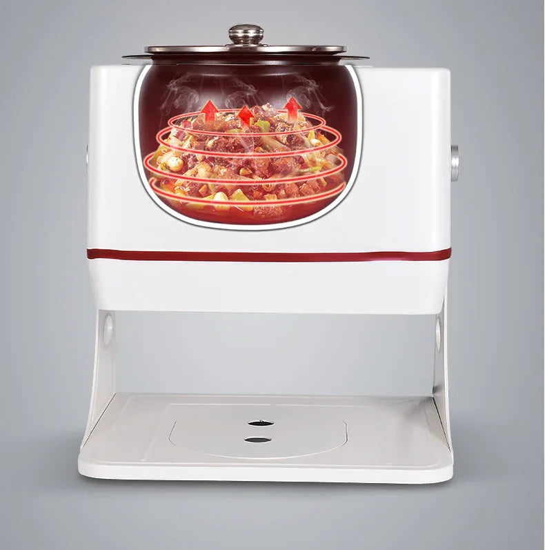 2024 220v/50hz 6L Vegetable Cooking Machine Commercial Automatic Canteen Large Intelligent Robot Drum Type Fried Rice Machine