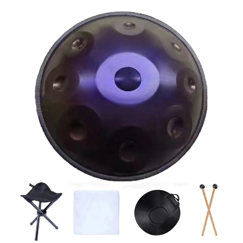 MMOOKA 22 Inch Handpan 9 10 12 14 Notes Glucophone Steel Tongue Drum 440 HZ 432 HZ Handpan Yoga Meditation Percussion Instruments