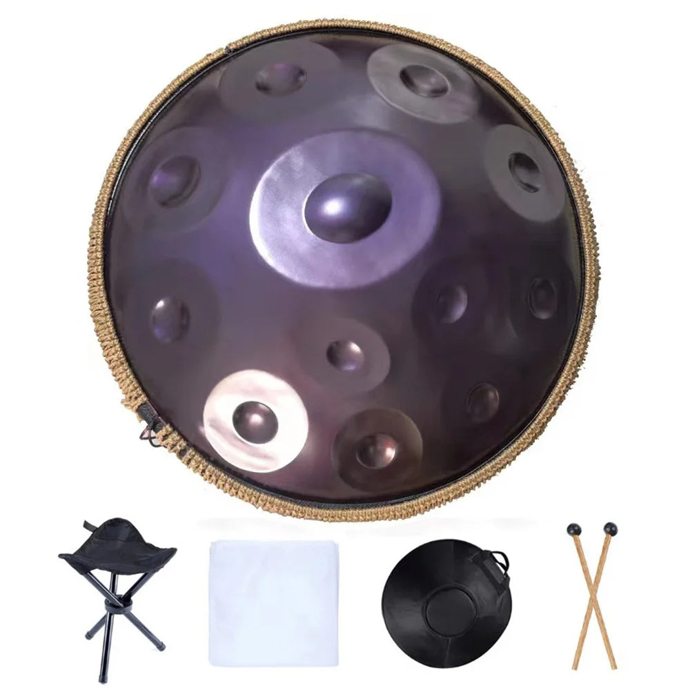 MMOOKA 22 Inch Handpan 9 10 12 14 Notes Glucophone Steel Tongue Drum 440 HZ 432 HZ Handpan Yoga Meditation Percussion Instruments