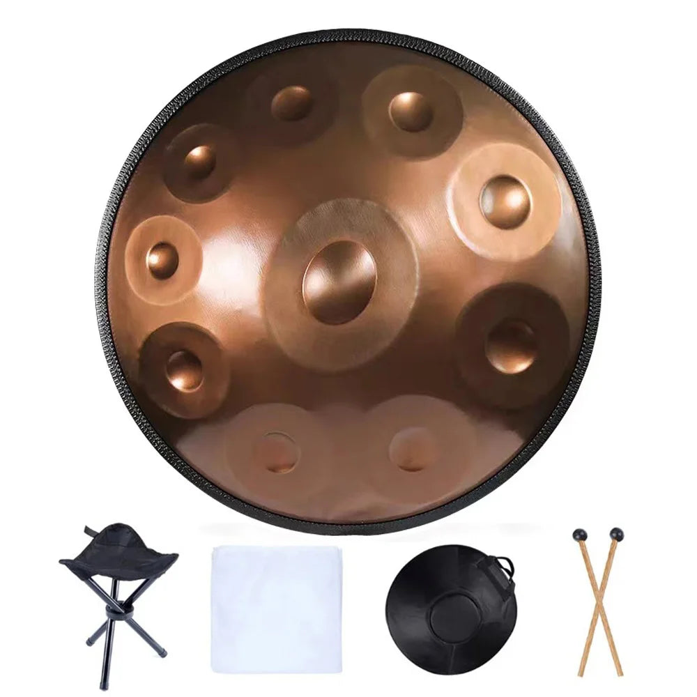MMOOKA 22 Inch Handpan 9 10 12 14 Notes Glucophone Steel Tongue Drum 440 HZ 432 HZ Handpan Yoga Meditation Percussion Instruments