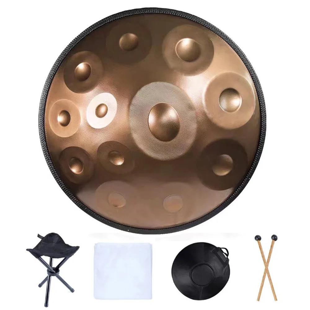 MMOOKA 22 Inch Handpan 9 10 12 14 Notes Glucophone Steel Tongue Drum 440 HZ 432 HZ Handpan Yoga Meditation Percussion Instruments