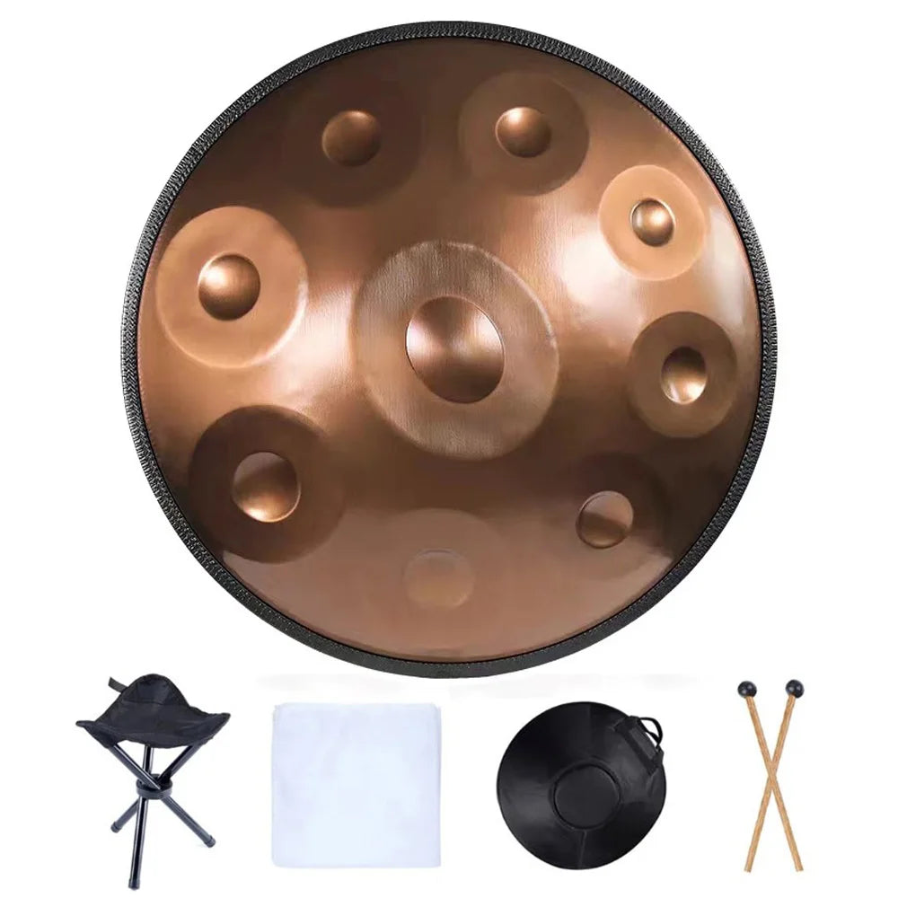 MMOOKA 22 Inch Handpan 9 10 12 14 Notes Glucophone Steel Tongue Drum 440 HZ 432 HZ Handpan Yoga Meditation Percussion Instruments