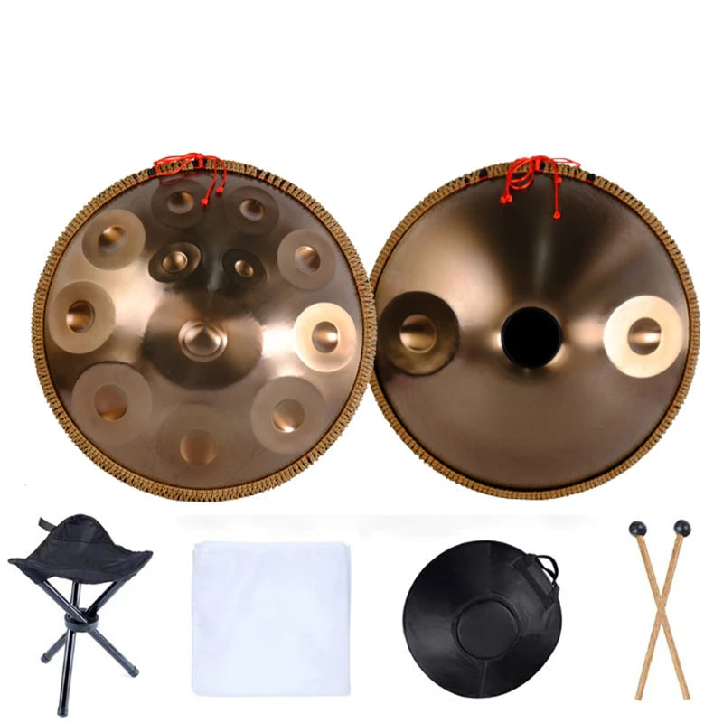 MMOOKA 22 Inch Handpan 9 10 12 14 Notes Glucophone Steel Tongue Drum 440 HZ 432 HZ Handpan Yoga Meditation Percussion Instruments