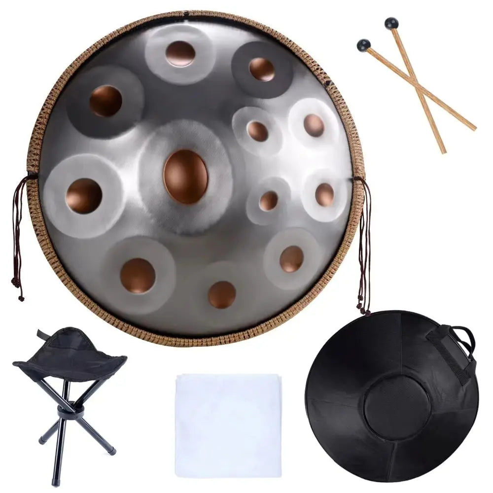 MMOOKA 22 Inch Handpan 9 10 12 14 Notes Glucophone Steel Tongue Drum 440 HZ 432 HZ Handpan Yoga Meditation Percussion Instruments