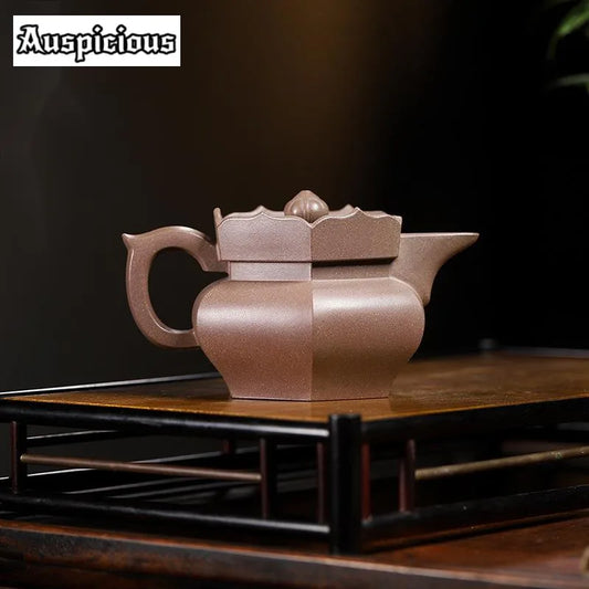 250ml High Quality Purple Clay Teapot Handmade Monk Hat Pot Raw Ore Graphite Mud Teapot Beauty Kettle Tea Set Tea Ceremony Gift