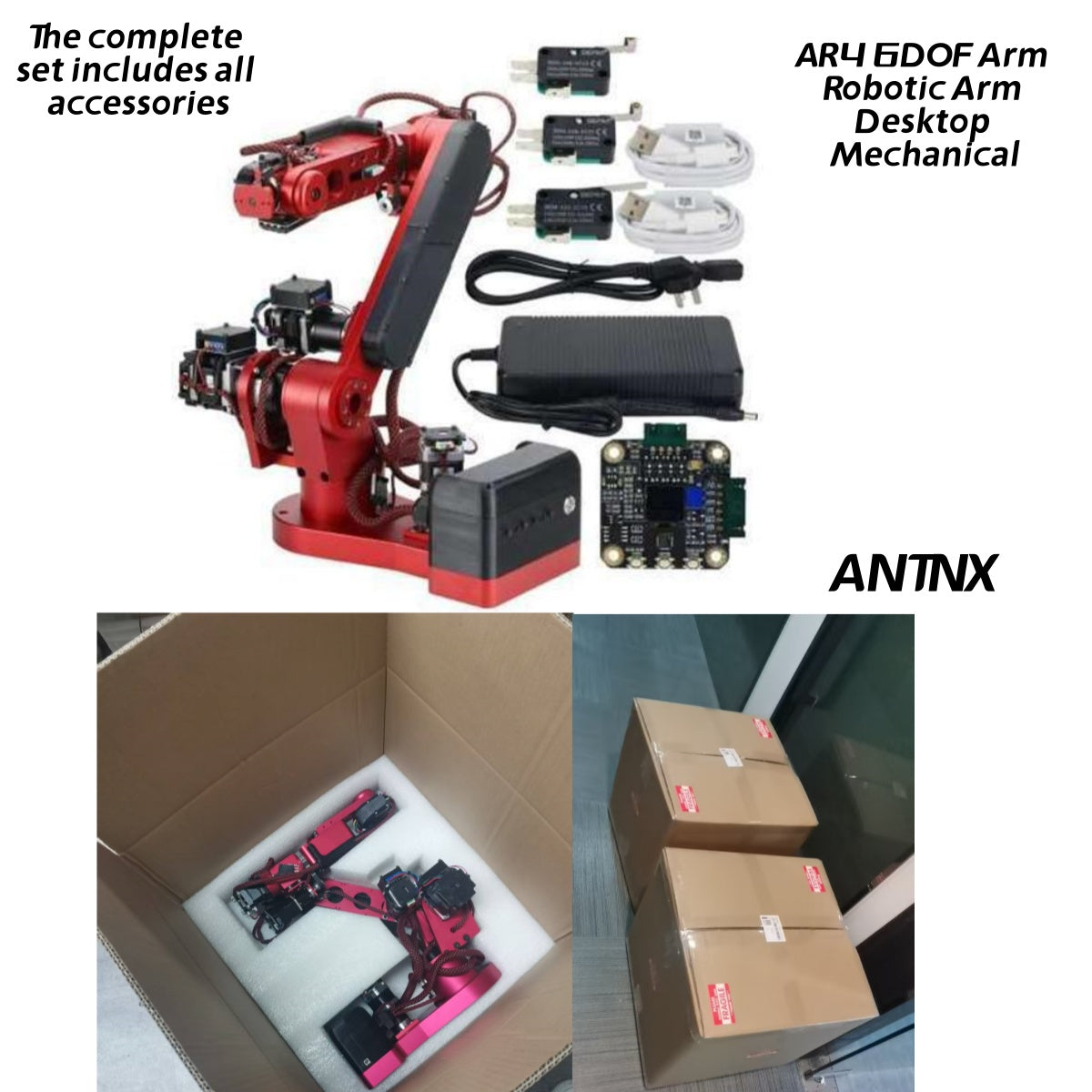 ！AR4 6DOF Arm Robotic Arm Desktop Mechanical Arm with Motor Controller ROS Open Source 2KG Load