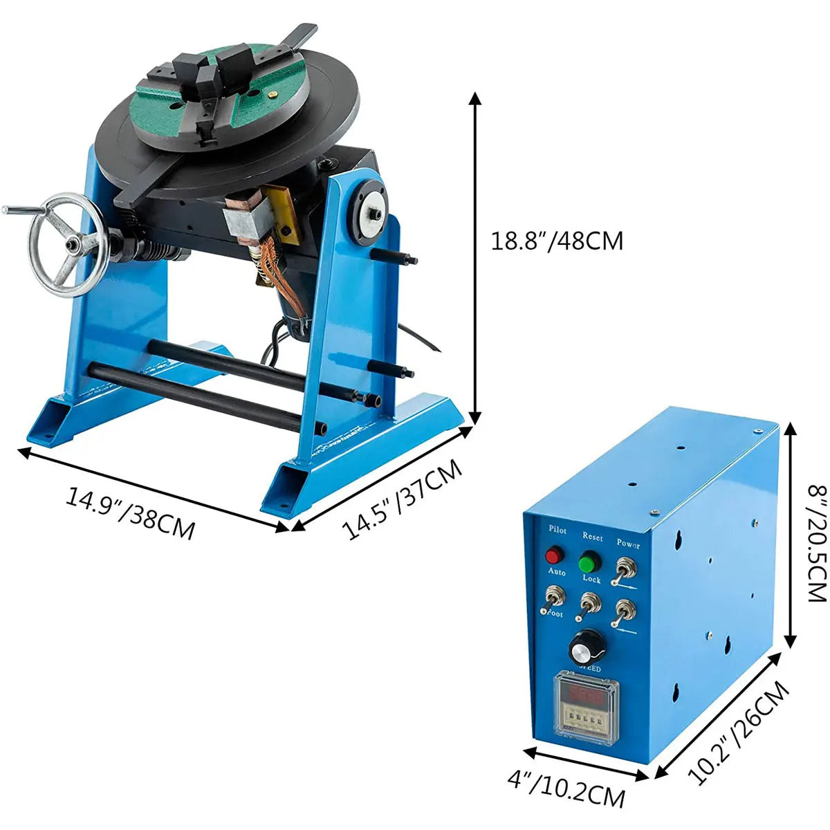 30KG Welding Positioner Positioning Turntable 0-90, Welder Positioner Turntable Machine Equipment 15RPM 310mm Dia