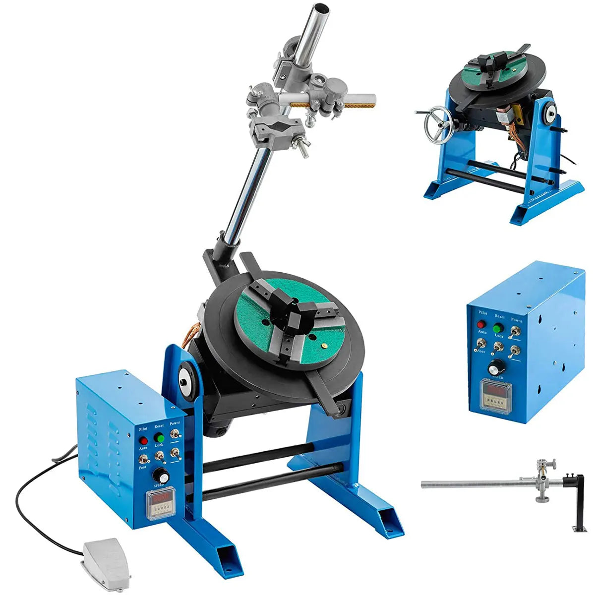 30KG Welding Positioner Positioning Turntable 0-90, Welder Positioner Turntable Machine Equipment 15RPM 310mm Dia