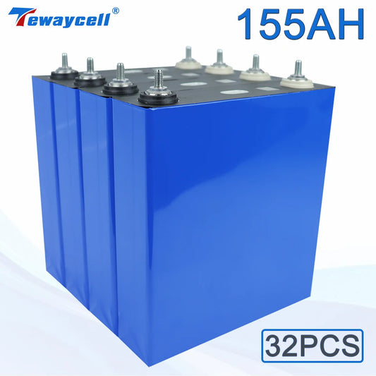 32pcs 3.2V 155AH Lifepo4 Batteries Lithium Iron Phosphate Rechargeable Battery Solar Storage PV Golf Cart RV Boat EU US Tax Free