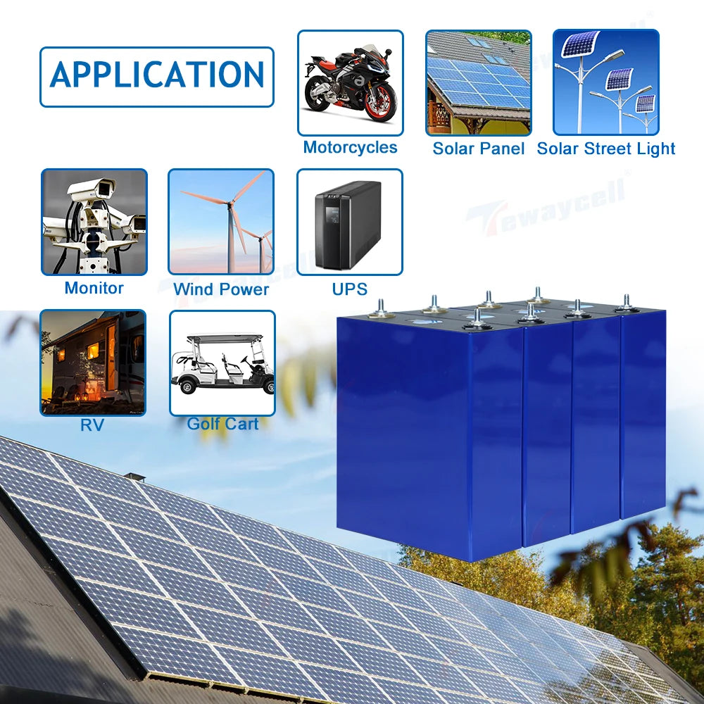 32pcs 3.2V 155AH Lifepo4 Batteries Lithium Iron Phosphate Rechargeable Battery Solar Storage PV Golf Cart RV Boat EU US Tax Free