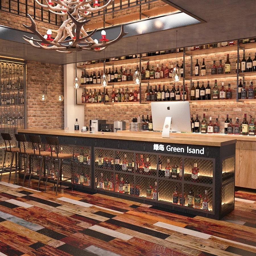 3Clothing store cashier milk tea shop bar bar cafe beauty salon small reception desk black countertop