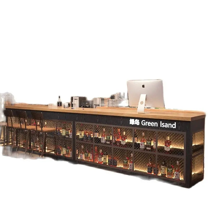 3Clothing store cashier milk tea shop bar bar cafe beauty salon small reception desk black countertop