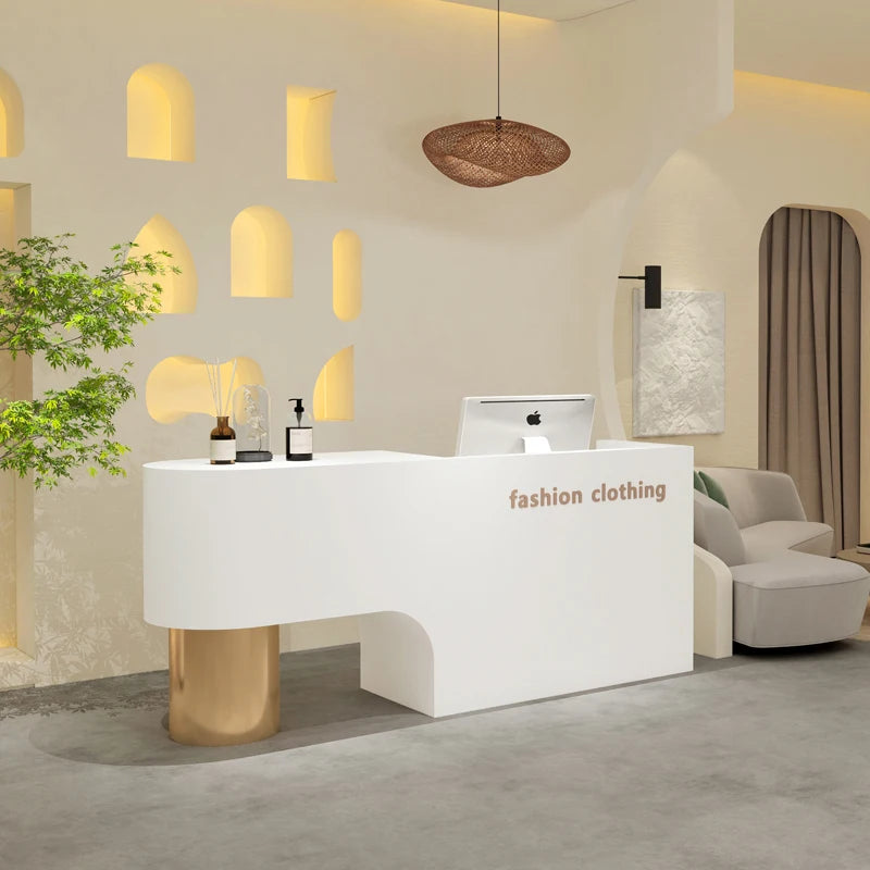 3Company hotel sales department front desk curved reception desk simple modern beauty salon club commercial bar cashier