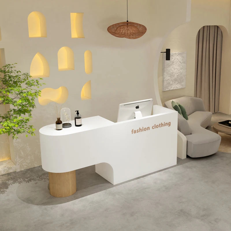 3Company hotel sales department front desk curved reception desk simple modern beauty salon club commercial bar cashier