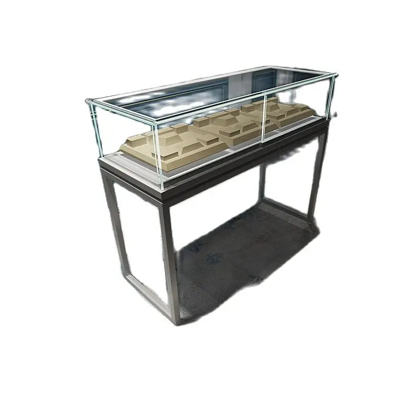 3Custom Jewelry Display Cabinet Glass Counter Boutique Shop Showcase With Lamp Jewelry Low Cabinet Emerald Showcase