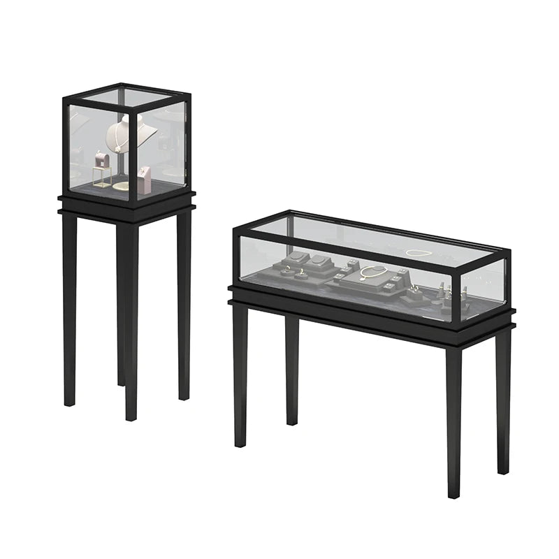 3Jewelry Display Cabinet Glass Transparent Counter Luxury Showcase Jewelry Watch Jade Display Cabinet Customization