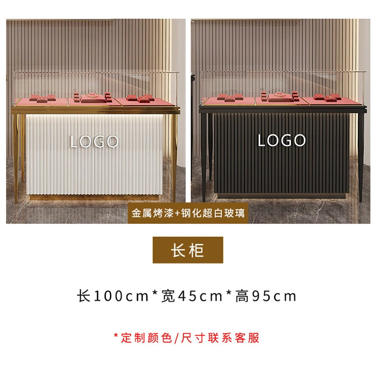 3Jewelry Display Cabinet High Grade Glass Counter Gold Jewelry Display Glasses Cabinet Watch Shop Product Display Cabinet