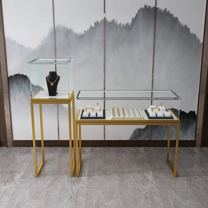 3Jewelry display cabinet jewelry cabinet antique jade glass boutique display rack cabinet storefront shop counter shelf