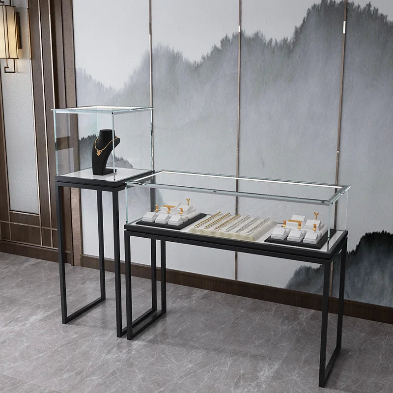 3Jewelry display cabinet jewelry cabinet antique jade glass boutique display rack cabinet storefront shop counter shelf