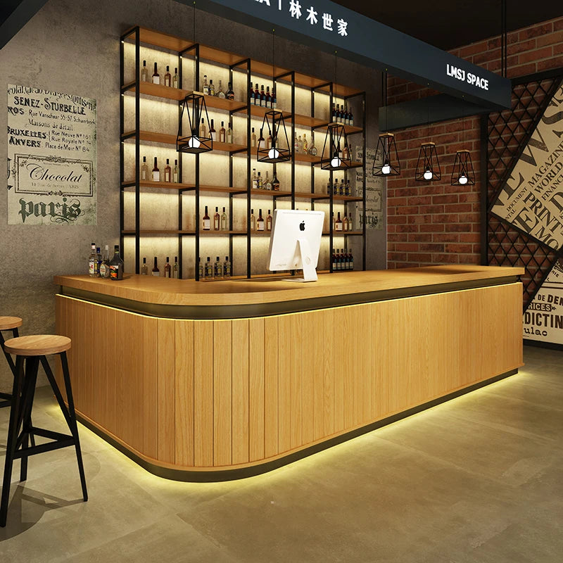 3New Chinese-style retro bar restaurant cashier table dining barbecue hot pot restaurant front desk company tea room reception