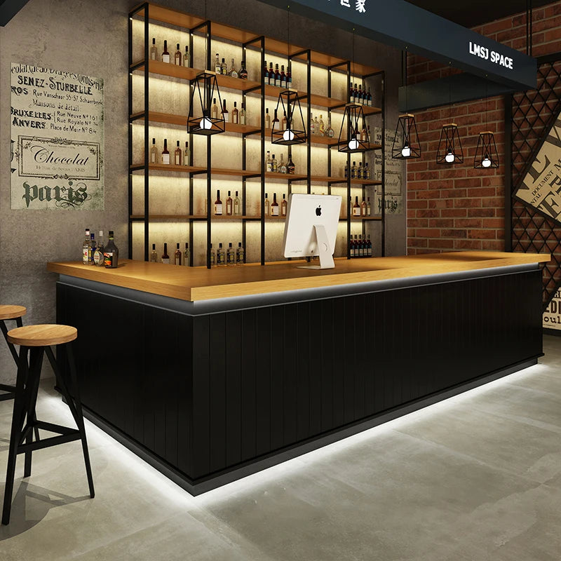 3New Chinese-style retro bar restaurant cashier table dining barbecue hot pot restaurant front desk company tea room reception