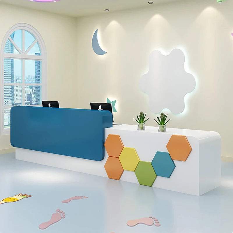 3New front desk training class shopping mall reception desk early education center cashier bar desk desk