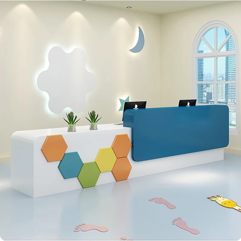 3New front desk training class shopping mall reception desk early education center cashier bar desk desk