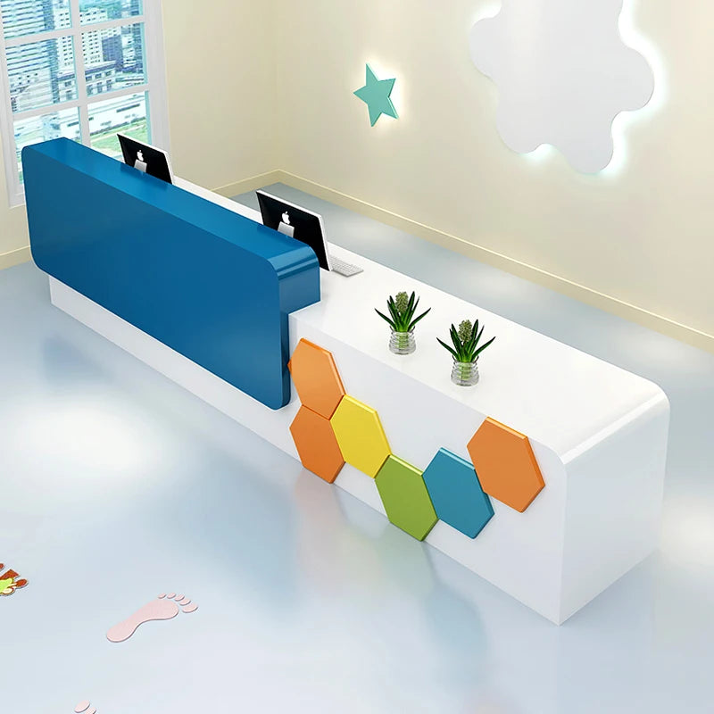 3New front desk training class shopping mall reception desk early education center cashier bar desk desk