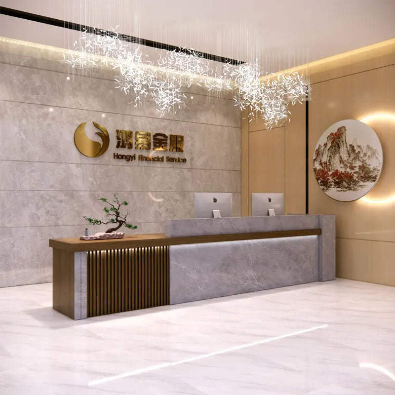 3Simple modern company front desk beauty salon clothing store counter photo studio reception desk hotel club bar