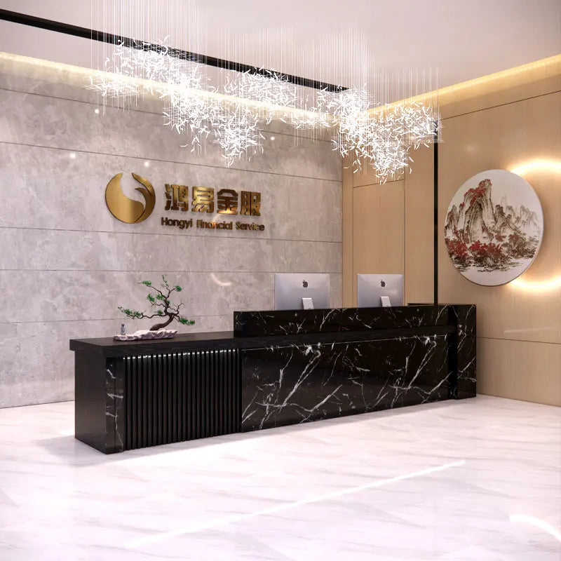 3Simple modern company front desk beauty salon clothing store counter photo studio reception desk hotel club bar