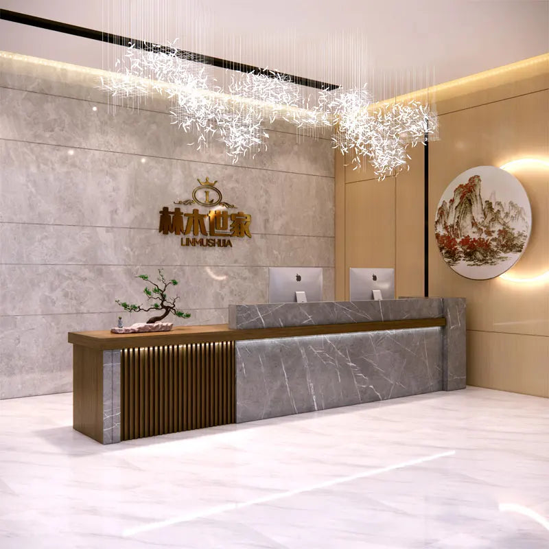 3Simple modern company front desk beauty salon clothing store counter photo studio reception desk hotel club bar