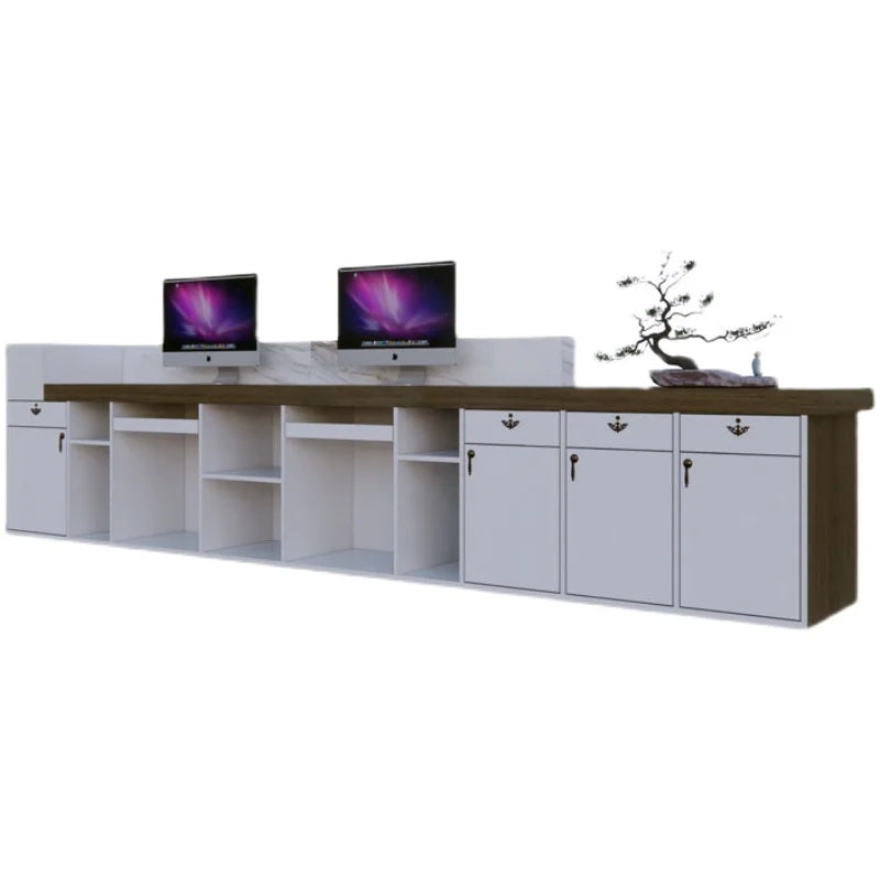 3Simple modern company front desk beauty salon clothing store counter photo studio reception desk hotel club bar