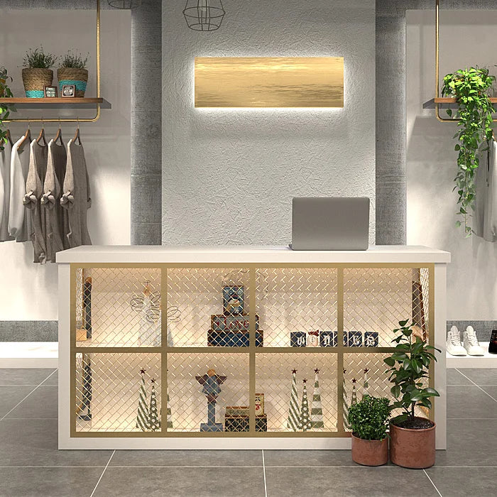 3Simple modern company front desk beauty salon clothing store counter photo studio reception desk hotel club bar